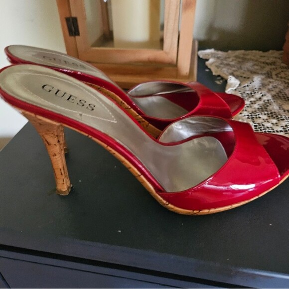 Guess Red Patent Platform Stiletto Heels Women's 8 - Picture 1 of 6